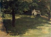 Max Liebermann Garden Bench beneath the Chesnut Treses in t he Wannsee Garden Spain oil painting artist